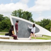 The STEM Complex enjoys an art installation of perfect proportions