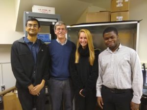 L-R: Muhammad Siddiqui, Dr. Jeffery Erickson, Nicole Lester, and Michael Osei.